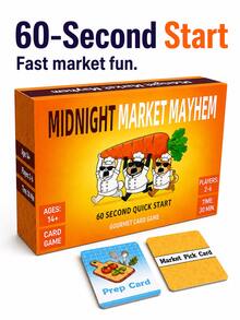 Midnight Market Melee Market Strategy Card Game, 2-6 Players, Secret Buying, Price Fluctuations And Team Sets, 14+, 20-30 Minutes, Christmas Gift And Game Night Stocking Stuffer - Orange - View 1