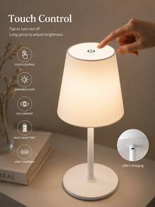 Modern Rechargeable LED Desk Lamp - Detachable Touch Night Light, Portable Wave Design, 1200mAh Rechargeable Battery - Dimmable, Touch Night Light, Suitable For Bedroom And Dining Atmosphere, Bedside Lamp, Couple Dinner - Bedroom, Dining Room - Multicolor - View 3