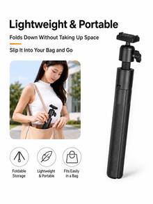 120cm Magnetic Quick Release Action Camera Selfie Stick Tripod, 6-Section Aluminum Alloy + PC Telescopic Pole With Adjustable Ball Head Mount And Built-In 1/4" Screw Interface, Compatible With DJI Osmo Action 5 Pro/4/3, Suitable For Vlog, Travel And Outdoor Shooting - View 10