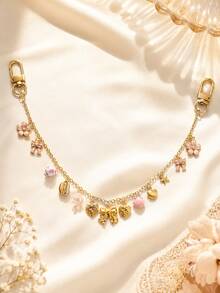 1pc Luxury Handmade Full Rhinestone Chain - Inlaid With Sparkling Rhinestones, Decorated With Bow, Star And Heart Patterns. Can Be Used As Bag Chain, Pendant, Wallet Charm, Decorative Chain Or Keychain Multi-Purpose Accessory. An Elegant Gift For Women, Adding Charm To Bar, Nightclub, Travel, Party Or Daily Casual Wear. - Multicolor - View 10