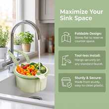 1pc Sink Hanging Strainer Basket, Multi-Purpose Sink Filter Basket, Green | Automatic Press-To-Dump Kitchen Strainer Basket, Space-Saving Faucet Hanging Filter Basket, Suitable For Home Kitchen - Multiple Styles - View 9