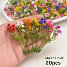 20/60/100pcs Artificial Mini Floral Decorations, Suitable For Wedding And Birthday Party Decor, Model House Sculpture Scenes, Premium Miniature Models For Collectors And Event Planners, Applicable For Car,Balcony, Patio And Outdoor Garden Decoration - Multicolor - View 14