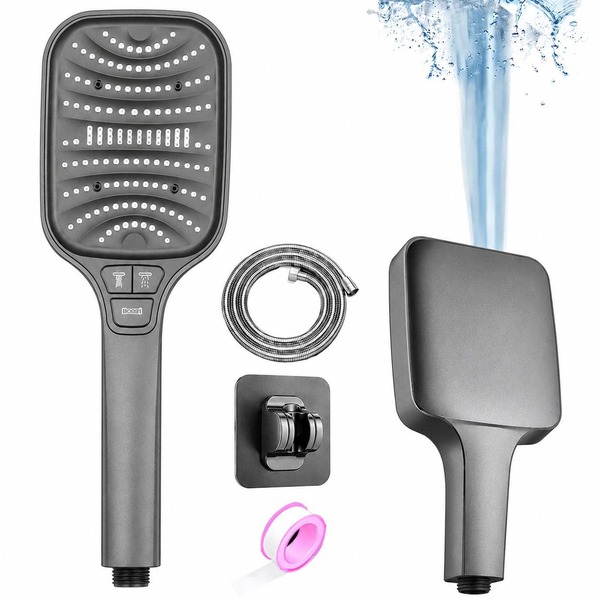 High Pressure Shower Head With Handheld Spray, 8-Mode Powerful Handheld Shower Head With High-Pressure Jet Setting For Bathroom Cleaning, SiliconeNozzles