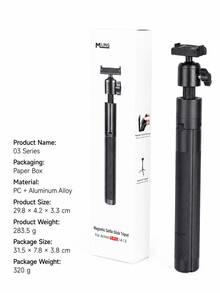 120cm Magnetic Quick Release Action Camera Selfie Stick Tripod, 6-Section Aluminum Alloy + PC Telescopic Pole With Adjustable Ball Head Mount And Built-In 1/4" Screw Interface, Compatible With DJI Osmo Action 5 Pro/4/3, Suitable For Vlog, Travel And Outdoor Shooting - View 12