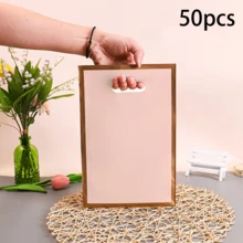 50 قطعة أكياس هدايا صغيرة إبداعية بحافة ذهبية، أكياس متعددة الوظائف سميكة بمقابض فاخرة مناسبة للمجوهرات والعطلات وحفلات أعياد الميلاد، مناسبة للملابس ومتاجر الهدايا للاستخدام التجاري، تغليف هدايا تسوق التجزئة وشكر - حقائب الهدايا - مشاهدة 8