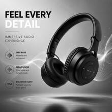 Wireless Bluetooth Over-Ear Headphones, Stylish Design, Bluetooth 5.4 Smart Connection, High-Definition Stereo Sound, 40mm Large Dynamic Driver, Powerful Bass Experience, Built-In Microphone For HD Calls, Comfortable Protein Leather Ear Pads, Long-Wear Without Pressure, Adjustable Headband Design, Foldable And Portable, Type-C Fast Charging, Long Battery Life Music Playback, Compatible With Phones, Tablets And Multiple Devices - View 4