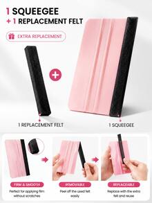 4pcs Felt Edge Squeegee Vinyl Film Application Tool, Car Window Film Installation Kit, Includes Extra Replacement Felt, Straight Edge Squeegee Applicator, Suitable For Car Body Wrap, Window Film, Decals And Stickers, Scratch-Resistant Car Maintenance Tool - Multi-color - View 3