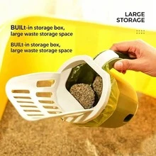 Cat Litter Scoop With Built-In Storage Box, Large Capacity Waste Storage Space, Space-Saving And Clutter-Free, Easy To Clean Cat Litter Scoop, Suitable For Cats, Durable Pet Litter Box Accessory, Suitable For Indoor Cats, Multi-Functional Sifting Scoop With Container, No Leakage And No Odor, Essential Cat Care Tool (Color May Vary Slightly) - View 1
