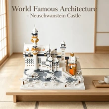 4016片迷你鑽石積木雪景新天鵝堡建築模型，世界知名地標建築模型，大比例積木組裝玩具，高難度組裝建築模型，高端裝飾擺件，適合老闆桌面、生日節日禮物，適合成人收藏家 - 彩色 - 查看 5