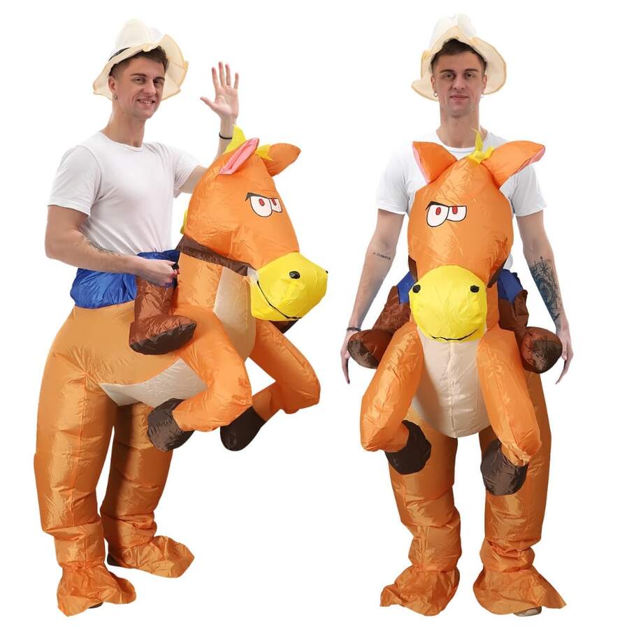 Riding Horse Inflatable Costume Halloween Show Costume Funny Animal Ride Walking Jazz Horse Inflatable Costume