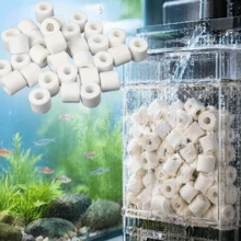 30pcs Aquarium Round Ceramic Ring Filter Media, Aquarium Cultivation, Fish Tank Filtration And Water Purification Consumables, Premium Ceramic Fish Tank Rings - Used For Aquarium Filtration Media Rings, Fish Pond Filter Material, Fish Tank Filtration, Porous Water Purification Accessories, Suitable For Freshwater And Saltwater Species, Fish Pond Filter Material, Ideal Fish Tank Filtration Material - Style A - View 2