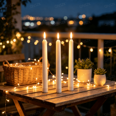 3 Packs Flameless LED Taper Candles, Plastic, Battery Operated Realistic Flickering Flame, Plug-Free Candles For Christmas, Wedding Centerpiece, Fireplace Mantel, Window Sill, Restroom, Garden, Party