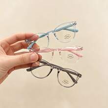 [1pc]Children's Non-Prescription Decorative Glasses For Kids 2-6 Years Old, Windproof Eye Protection Dust-Proof Simple Transparent Frame Fashion Outfit Accessory Personalized Eyeglass Frame - Oval, Ages 2-6 - View 2