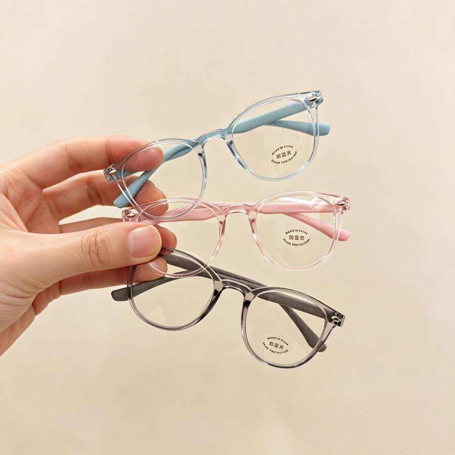 [1pc]Children's Non-Prescription Decorative Glasses For Kids 2-6 Years Old, Windproof Eye Protection Dust-Proof Simple Transparent Frame Fashion Outfit Accessory Personalized Eyeglass Frame