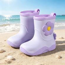 Unisex Kids Fashion Trim Rain Boots - Purple - View 3