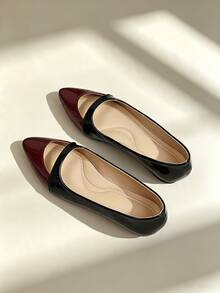 1 Pair Women's Flat Pointed Toe Pumps 2026 Autumn New Style Fashion Commute Solid Color Cutout Flat Pointed Toe Shoes Holiday Wedding Party Outdoor All Season - Black - View 4