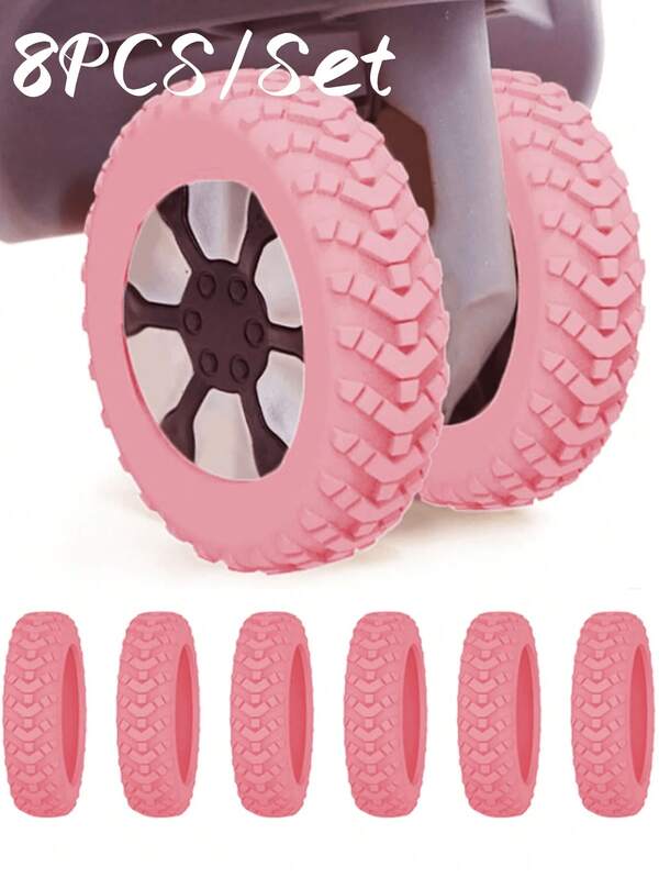8/24pcs/Set Luggage Wheel Covers, Portable, Suitable For Most Carry-On Luggage Wheel Sets, Travel Accessories, Noise Reduction