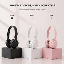 Wireless Bluetooth Over-Ear Headphones, Stylish Design, Bluetooth 5.4 Smart Connection, High-Definition Stereo Sound, 40mm Large Dynamic Driver, Powerful Bass Experience, Built-In Microphone For HD Calls, Comfortable Protein Leather Ear Pads, Long-Wear Without Pressure, Adjustable Headband Design, Foldable And Portable, Type-C Fast Charging, Long Battery Life Music Playback, Compatible With Phones, Tablets And Multiple Devices - View 10