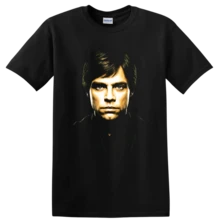 Luke Skywalker Portrait Movie T Shirt Sci Fi Hero Fan Art Graphic Tee Film Gift - 黑色的 - 查看 1