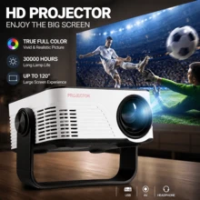 1080P Mini Portable Projector, Multi-Functional Home Entertainment Cinema, Daily Use - Black and White - USB Version - View 2