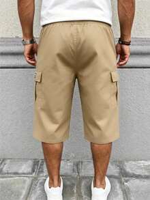 Spring/Summer Men's Multi-Pocket Cargo Capris - Street Style, Suitable For Summer Outdoor Casual Activities And Streetwear Sports - Khaki - View 5