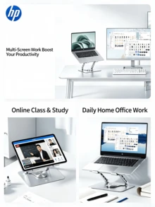HP Adjustable Laptop Stand, 360° Rotatable Ergonomic Laptop Riser, Foldable Portable Laptop Stand Suitable For 10-17 Inch Laptops - View 11