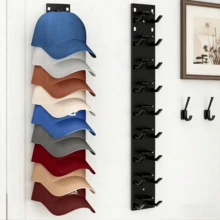 2pcs Wall-Mounted Baseball Cap Storage Rack, Strong Adhesive Hooks, Multi-Layer Storage Display Rack, Can Store Multiple Hats, Suitable For Closet, Behind Door, Bedroom Wall Hat Rack 1/2pcs - Multicolor - View 10
