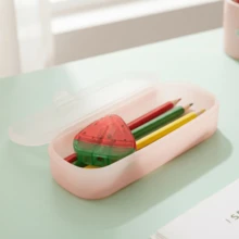 1pc Watermelon Shaped Creative Pencil Sharpener, Fruit Pencil Sharpener, Back To School Holiday Birthday Small Gift, School Office Essential Portable Stationery - A - View 4