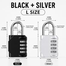 Gembok Kombinasi Koper yang Dapat Diatur Ulang, Gembok Tanpa Kunci Portabel, Tersedia dalam Gaya Belenggu Mini, Standar, dan Panjang, Gembok Anti Karat, Cocok untuk Koper, Ransel, Loker, Lemari, dan Kotak Penyimpanan - Kunci Kode - View 11