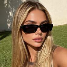 1pc European And American Hot Girl Style Full Frame Square Fashion Personalized Fashion Glasses Glasses - Black - View 2