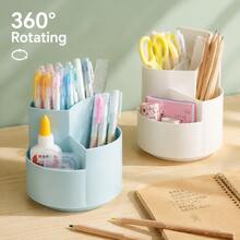 Multi-Compartment Multi-Function Multi-Purpose 360° Rotating Storage Box, Divided Design, Space-Saving, Suitable For Stationery, Children's Art Supplies, Cosmetics, Beauty Tools, Art Supplies, Applicable To Desk, Vanity, Children's Art Area, Keeps Items Organized And Tidy - Multicolor - View 9