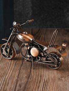 1pc Exquisite Motorcycle Statue, Metal Material, Eternal Classic Retro Fashion Piece, Nostalgic Collectible, Room Decor Ornament, Thoughtful Gift For Family, Partial Parts & Color Styles Randomly Assorted, Birthday/Graduation Gift - Bronze - View 1