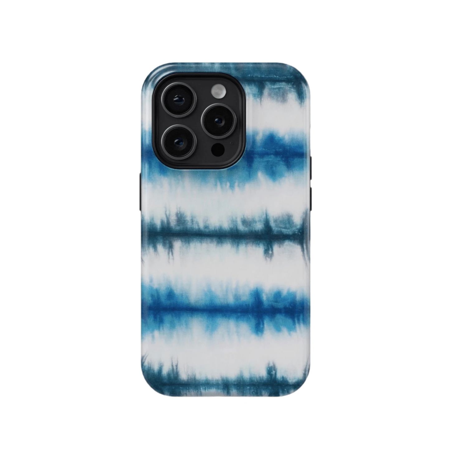 Blue And Teal Watercolor Ripple Texture Phone Case, Compatible With IPhone 17 16 15 14 13 12 11 Pro Max - Blue - View 1