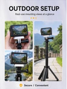 Magnetic Quick Release Mount, Compatible With DJI Osmo Action 6/Nano Or Action 5 Pro/4/3, 1/4 Thread Or Dual Claw Version, Suitable For Tripod/Selfie Stick - View 8