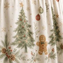 Christmas Table Skirt, Printed With Merry Christmas Pattern, Farmhouse Style Holiday Decor, Featuring Christmas Tree, Gingerbread Man, Snowflake And Pine Branch Designs, Comfortable Polyester Tablecloth, Suitable For Christmas Dinner Party, Family Gathering, Kitchen And Home Decor - A - View 8