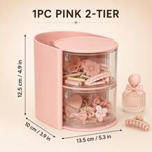 1pc Hair Accessory Storage Box, Optional Colors And Layers, Rotatable Multi-Layer Hair Accessory Box, Transparent Dust-Proof Hair Tie Storage Tray, Girls Hair Clips, Headbands, Rubber Bands, Hair Ropes Storage Rack, Multi-Function Comb Storage Box - Multicolor - View 15