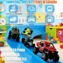 5-Meter Car Racing Track With 4 Free Cars, Portable 1/64 Scale Toy Car Ramp, Kids' Slide Track, Montessori Educational Toy - Blue - View 6