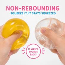 4pcs Random Color Transparent Crystal Ball Non-Rebound Squeeze Toy, Soft Stretchable Deformable Stress Relief Toy, Desktop Relaxation Toy - Multicolor - View 3