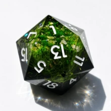 Green Grass Handmade Sharp Edge 7-Piece Resin Dice Set - Polyhedral Dice Set, Suitable For Role-Playing Games And Other Tabletop Games - Multicolor - View 2