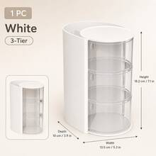 1pc Hair Accessory Storage Box, Optional Colors And Layers, Rotatable Multi-Layer Hair Accessory Box, Transparent Dust-Proof Hair Tie Storage Tray, Girls Hair Clips, Headbands, Rubber Bands, Hair Ropes Storage Rack, Multi-Function Comb Storage Box - Multicolor - View 14