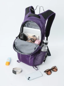 CAMEL CROWN Foldable Large Capacity Travel Bag Backpack Short Distance Travel Fitness Storage Bag - Aurora Purple - View 3