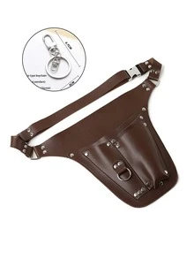 Vintage PU Leather Gardening Tool Belt, Multi-Pocket Tool Storage Bag With Adjustable Waist Strap, Portable Gardening Tool Organizer, Suitable For Gardeners, Florists And DIY Users, Pruning, Planting, Harvesting, Floral Arrangement, Yard Work, Waist Tool Pouch Holster - Multicolor - View 11