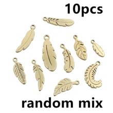 10pcs Stainless Steel Leaf Feather Charms Pendant For Necklace Earring Bracelet DIY Crafts Jewelry Making Accessories Findings - Feather - View 22