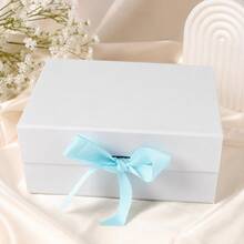 1 pieza Caja de regalo con lazo plegable, estilo de una sola pieza, caja de regalo para cosméticos, embalaje de regalo para el Día de San Valentín - Celeste - Ver 5