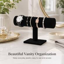 1pc Single-Layer Velvet Bracelet Display Stand – Watch Display Stand, Jewelry Organizer Box, Watch Display Case, Necklace, Bracelet, And Pendant Chain Holder, Watch Rack, Jewelry Display Tower. - Multicolor - View 3