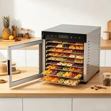Dehydrator, Power 600 Watts, Drying Area 6.5 Square Feet, Temperature Range 95 - 165°F, Suitable For Household And Snack Processing Use - US A Type Plug(110-127V) - View 2