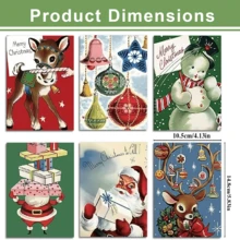 20Pcs Holiday Christmas Thank You Card Set With Envelopes And Blank Note Cards, Perfect For Holiday Parties, Featuring Vintage Santa Claus And Charming Forest Animal Designs - Multicolor - View 3