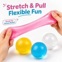 4pcs Random Color Transparent Crystal Ball Non-Rebound Squeeze Toy, Soft Stretchable Deformable Stress Relief Toy, Desktop Relaxation Toy - Multicolor - View 4
