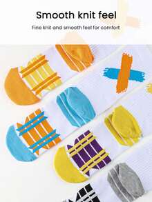 1 Pair Kids Sports Socks, Basketball Mid-Calf Socks, Spring/Autumn All-Season Daily Sports Socks For Students, Suitable For Back To School And Sports Events - Multicolor - View 3