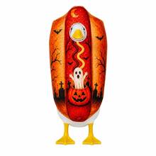 Halloween Hot Dog Porch Goose Outfit, Ghost Pumpkin Bat Print Costume For 23 Inch Goose Statue, Fall Porch Lawn Yard Garden Patio Decor(Goose Sculpture Not Included) - Type a - View 9
